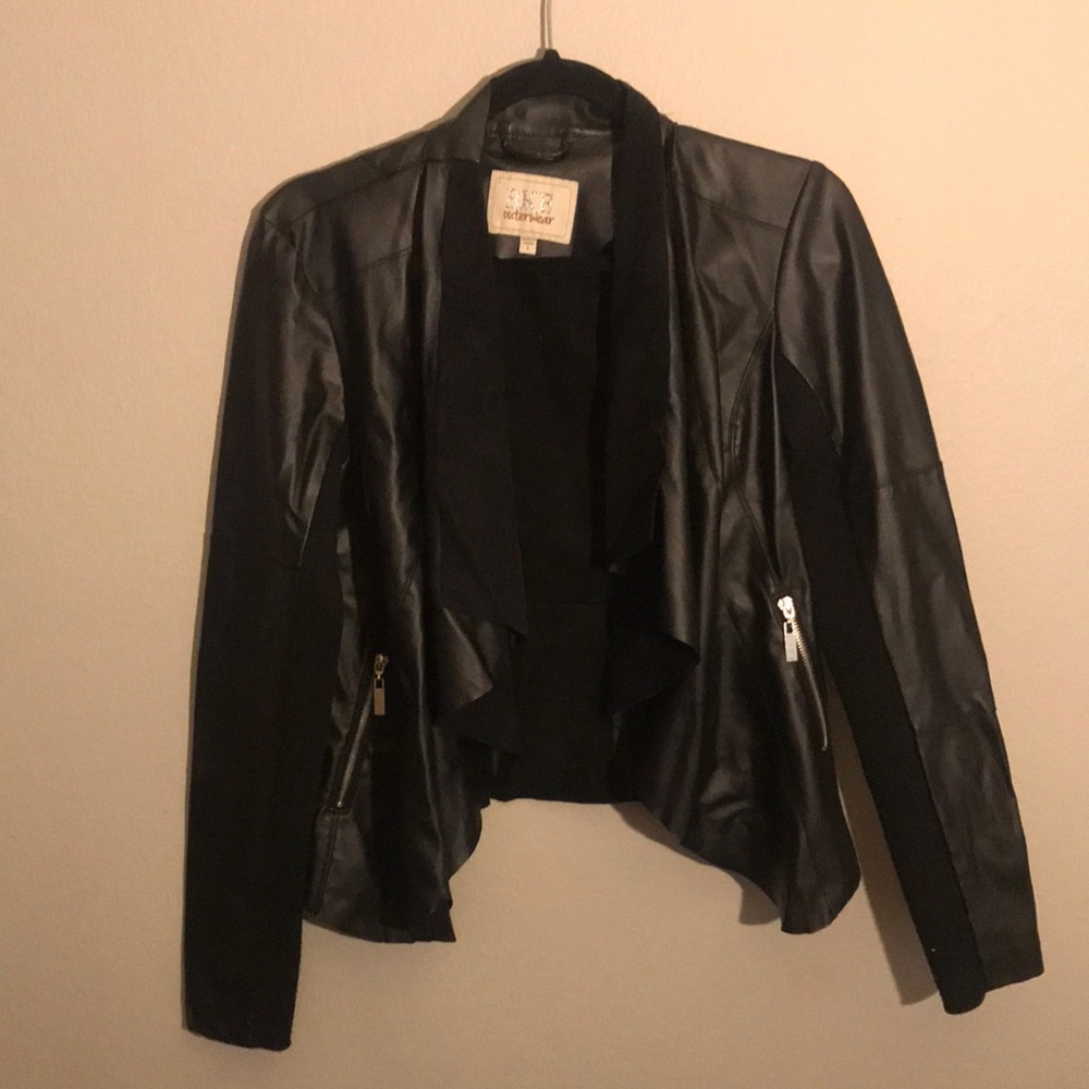 Black BKE Faux leather coat